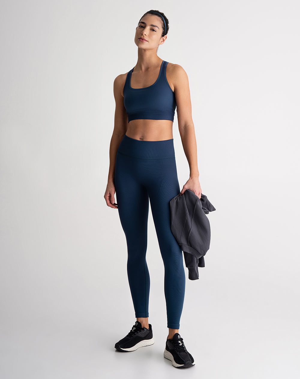 Pantalón fitted fit tiro alto azul
