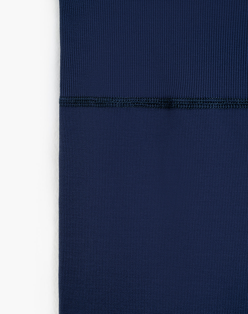 Legging deportivo control abdomen azul mujer