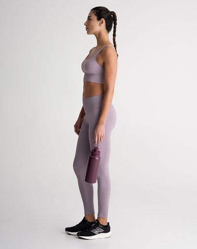 Legging deportivo control abdomen morado mujer