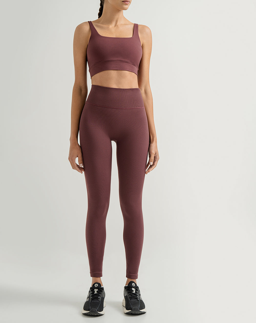 Legging deportivo control abdomen vino tinto mujer