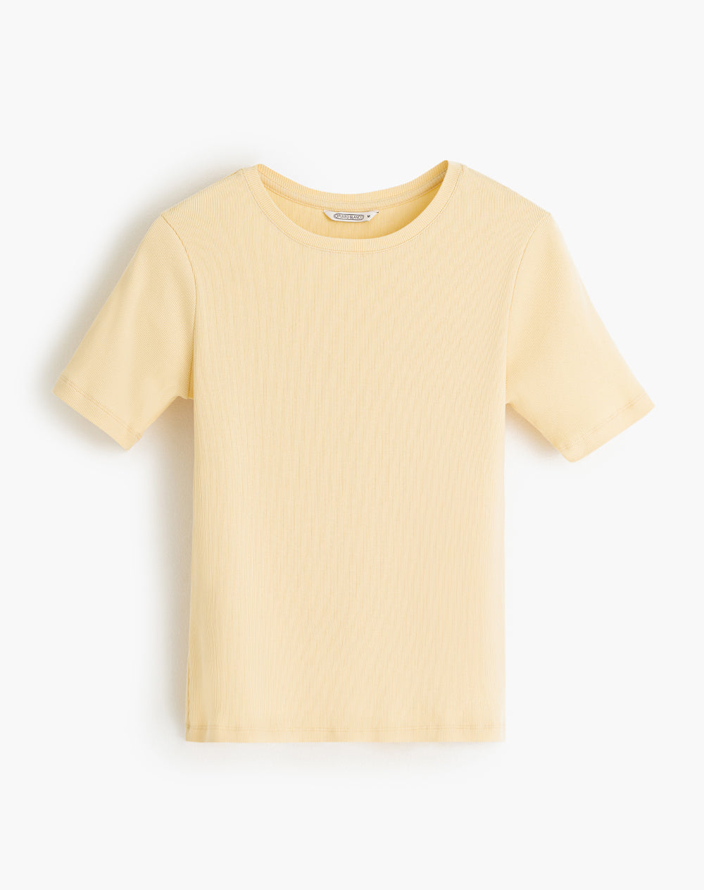 Camiseta ajustada algodón amarilla mujer