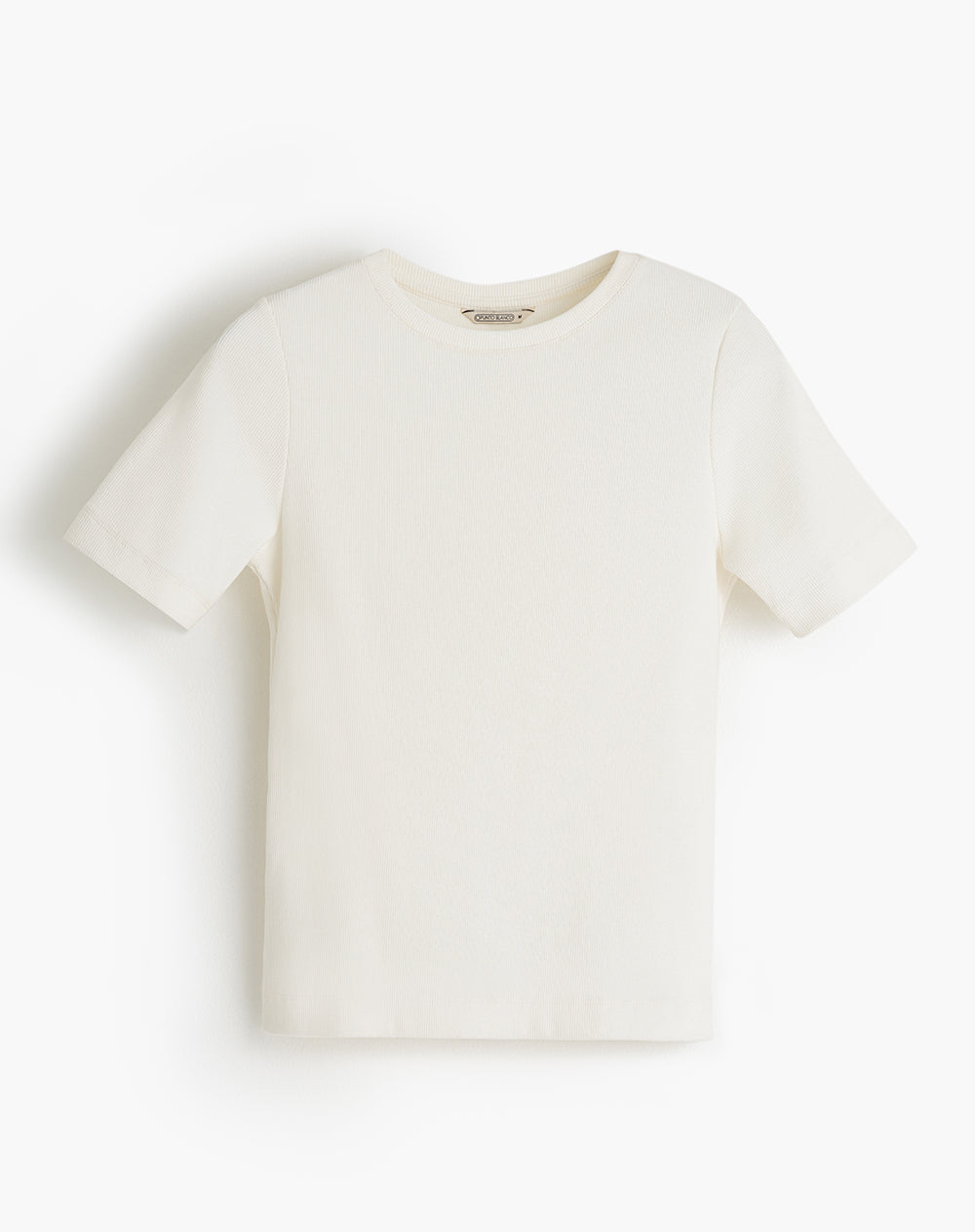 Camiseta slim rib algodón crudo mujer