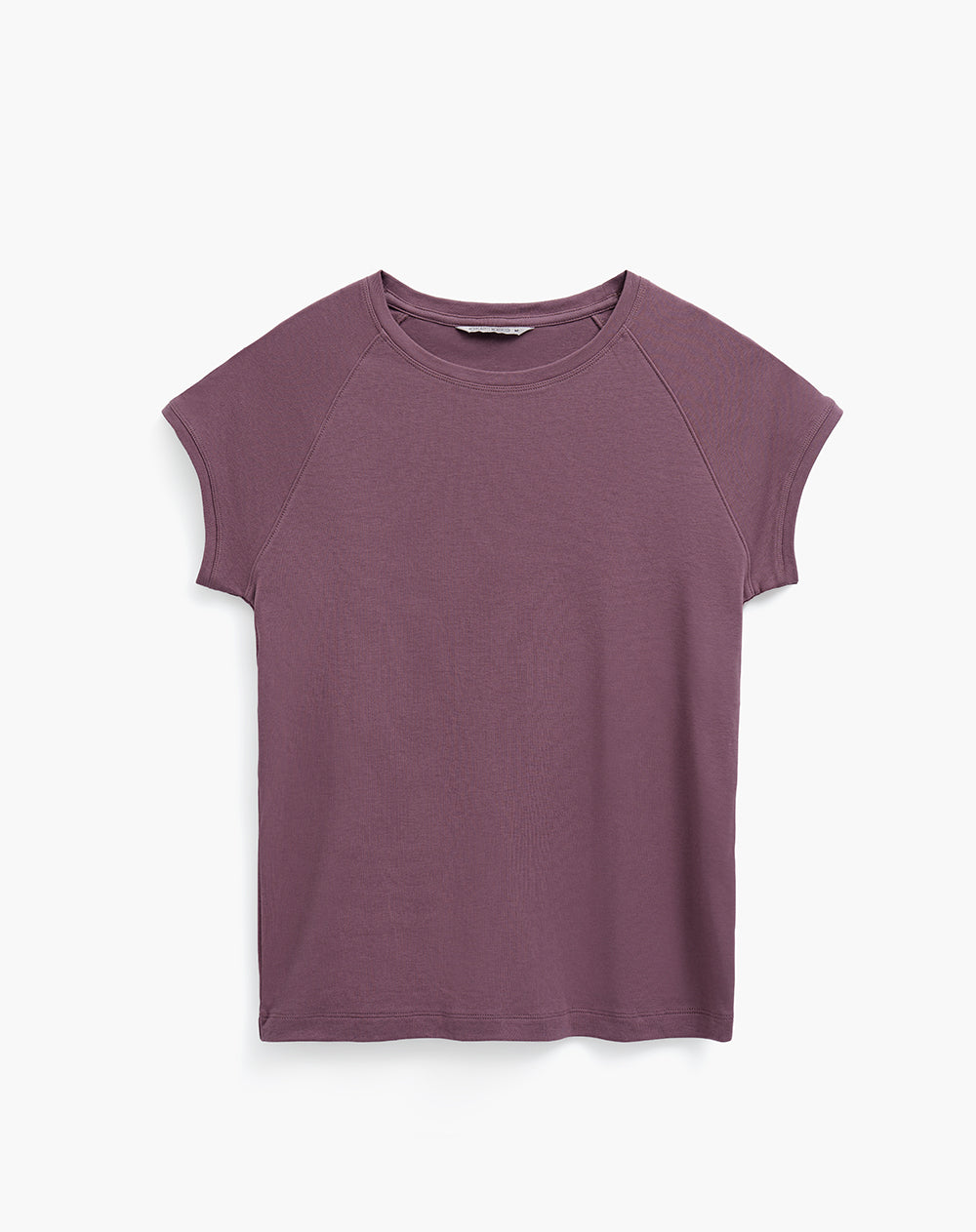Camiseta slim rib algodón morada mujer