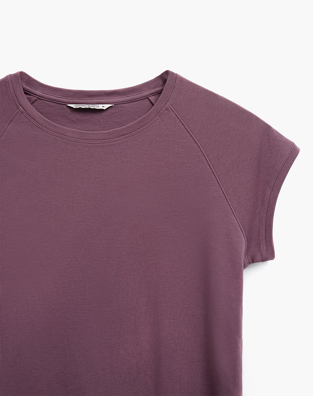 Camiseta slim rib algodón morada mujer