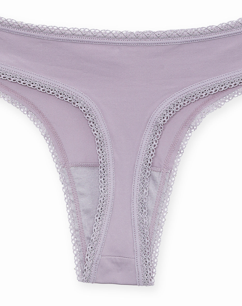 Panty tipo tanga con encaje morado