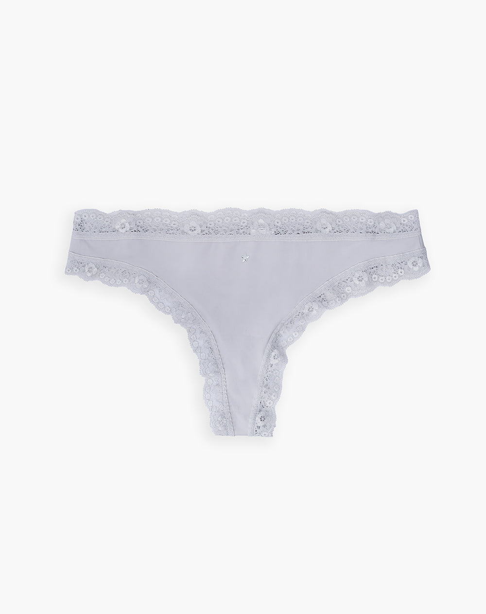Panty brasilero en punto tiro medio gris plateado