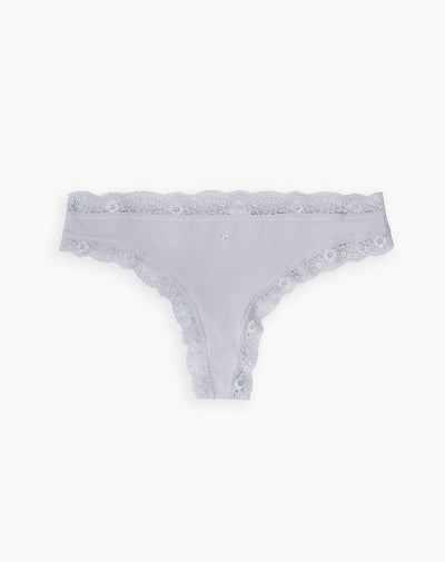 Panty brasilero en punto tiro medio gris plateado