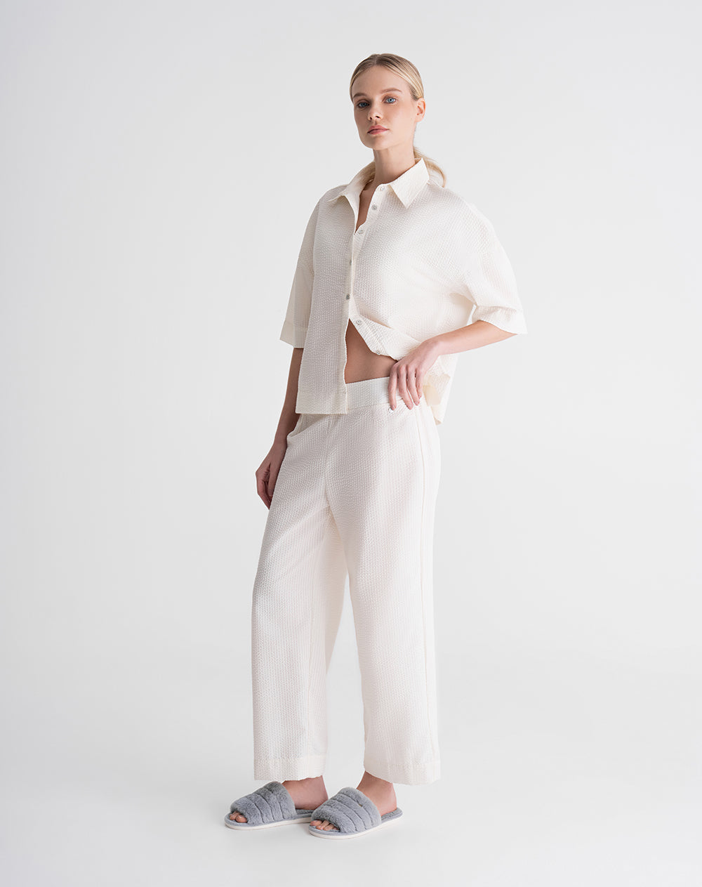 Camisa + panatalón de pijama mujer habano