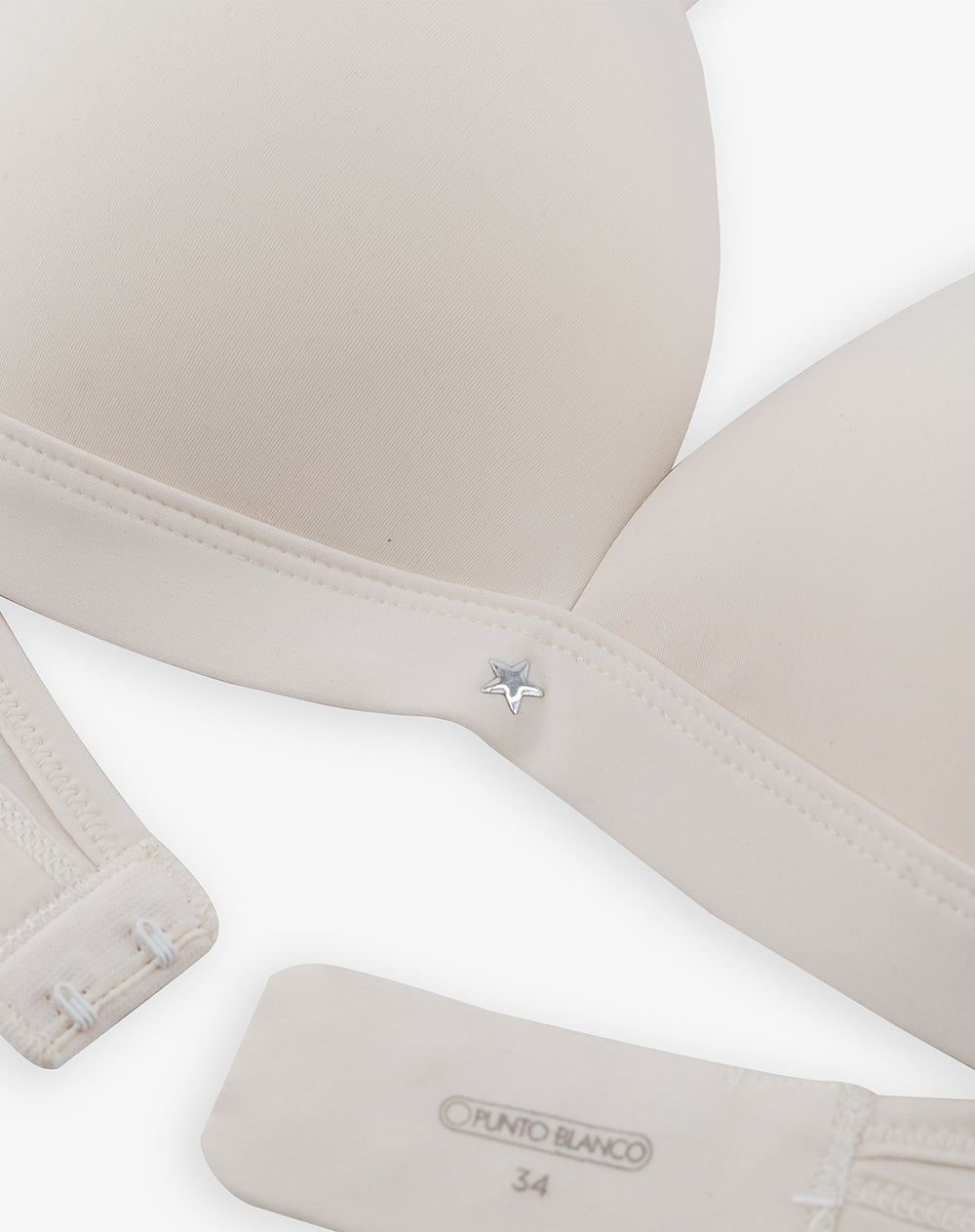 Brasier soporte medio microfibra sin arco vainilla