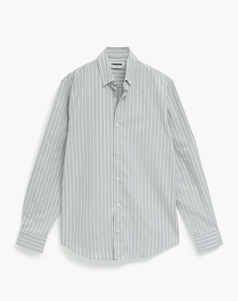 Camisa regular fit manga larga verde con rayas