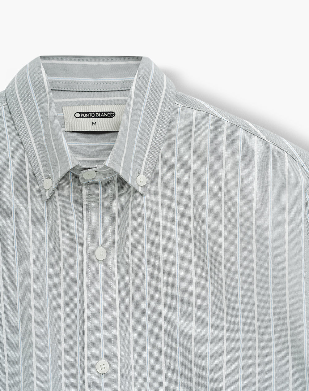 Camisa regular fit manga larga verde con rayas