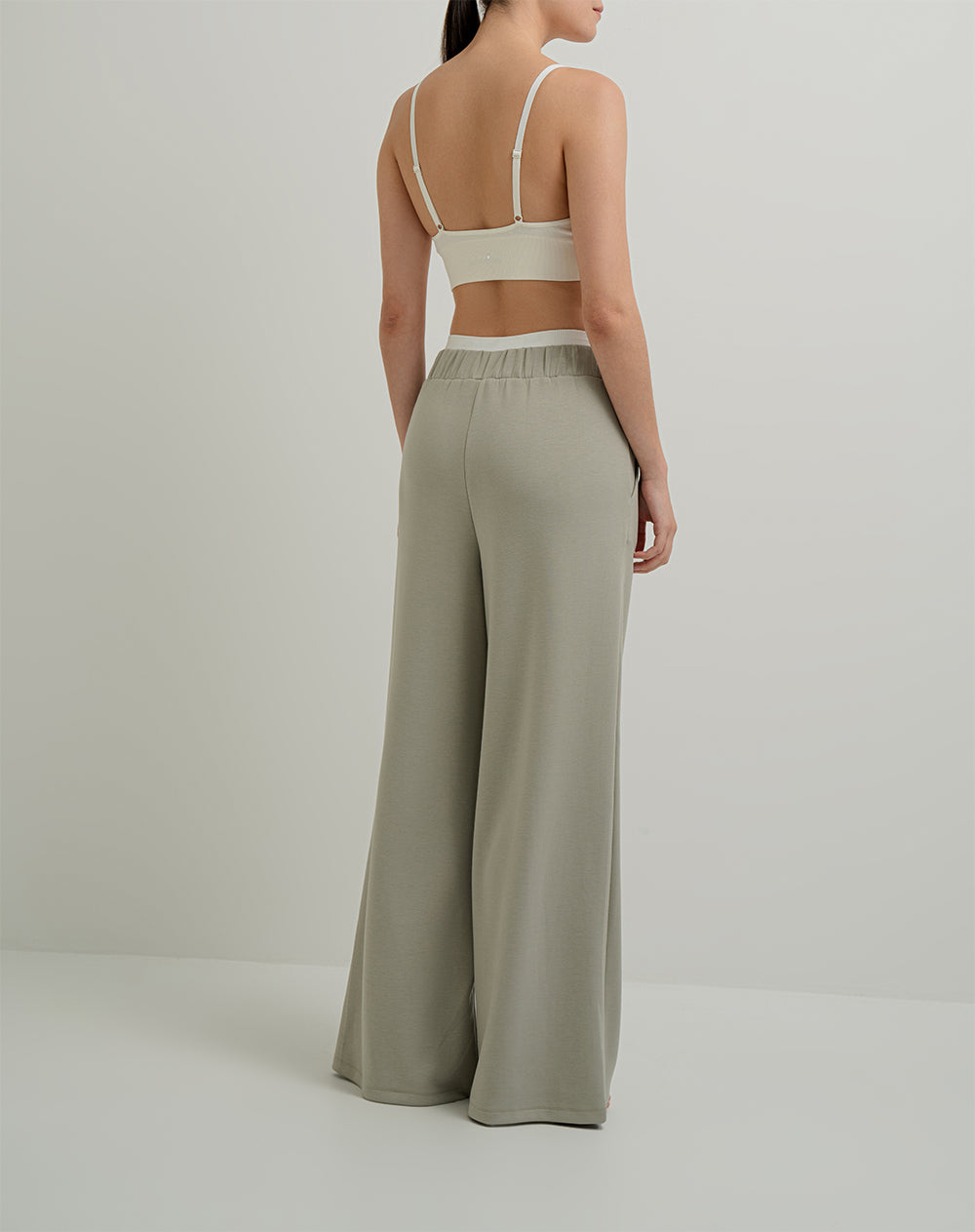 Pantalón tiro alto verde para mujer