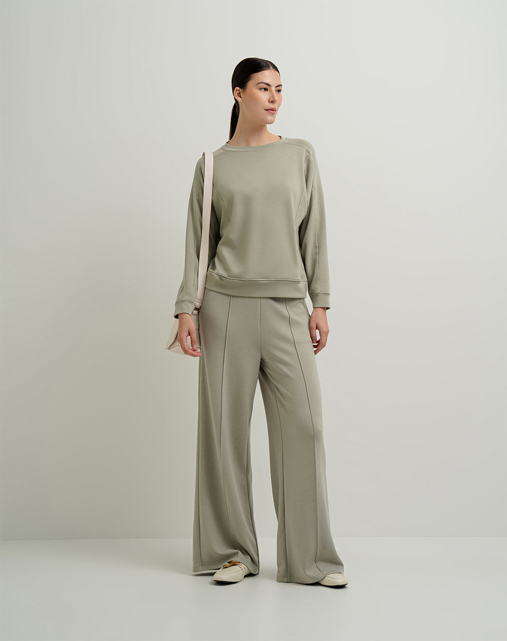 Pantalón tiro alto verde para mujer