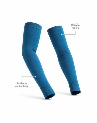 Mangas deportivas microfibra azules unisex