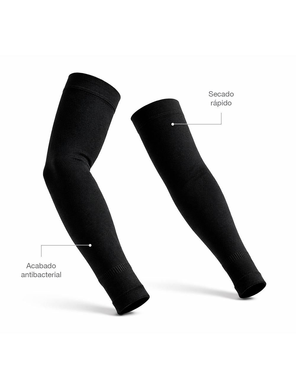 Mangas deportivas microfibra negras unisex