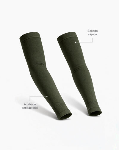 Mangas deportivas microfibra verde unisex