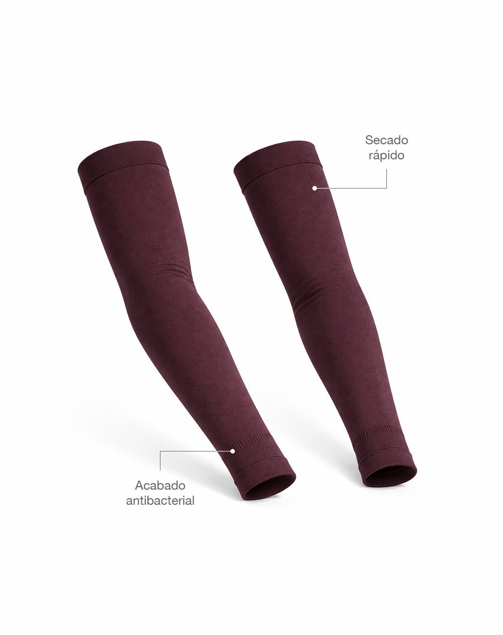 Mangas deportivas microfibra vino tinto unisex