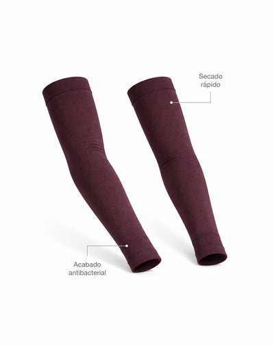 Mangas deportivas microfibra vino tinto unisex