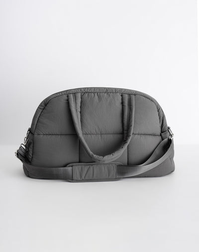 Bolso acolchado duffle gris