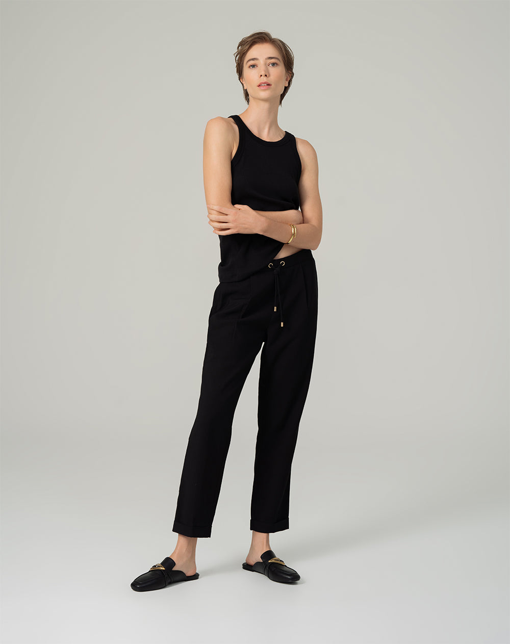 Pantalón Marat loose fit tiro medio negro