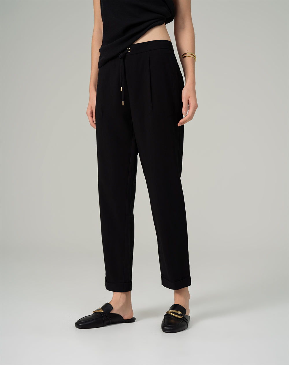 Pantalón Marat loose fit tiro medio negro