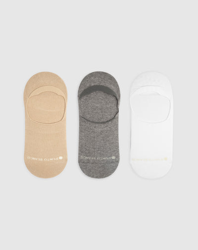 Medias hombre baleta antideslizante en talón pack x3 surtido