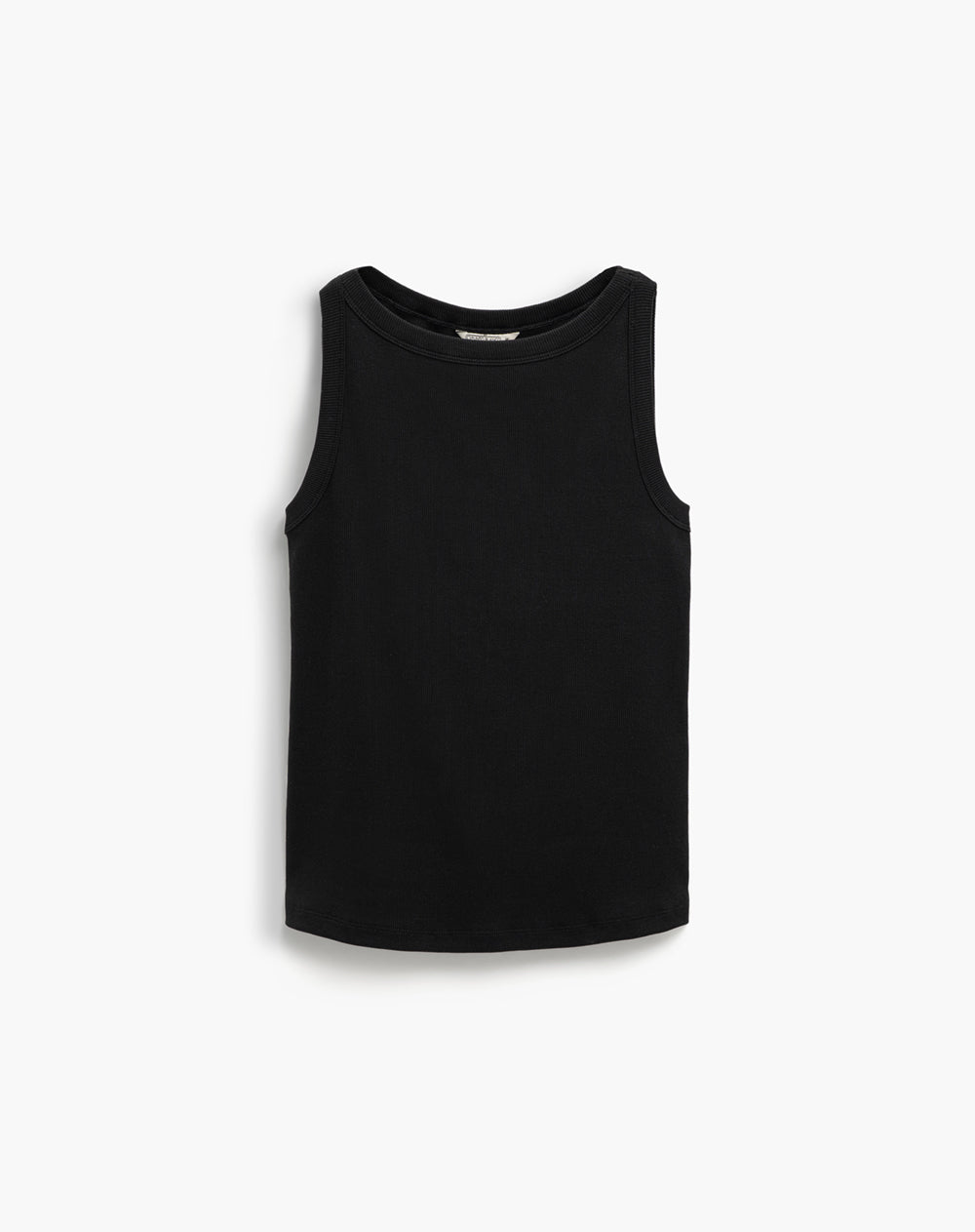 Camiseta cuello bandeja negra mujer