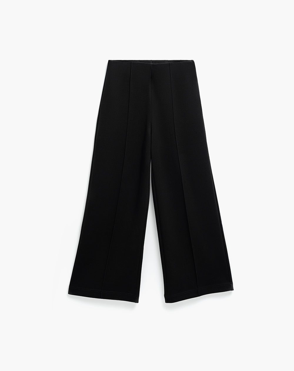Pantalón wide leg tiro medio negro mujer