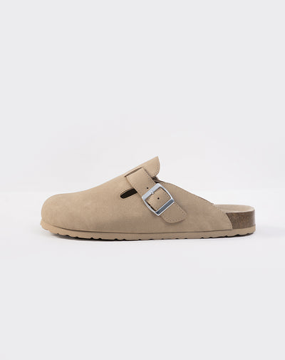 Zuecos tipo clog beige hombre