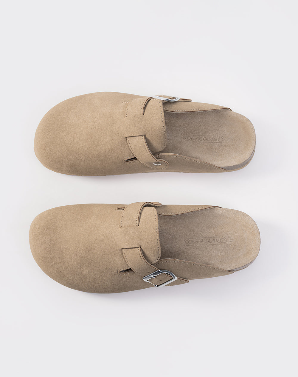 Zuecos tipo clog beige hombre