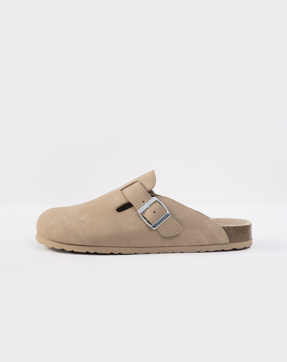Zuecos tipo clog beige mujer