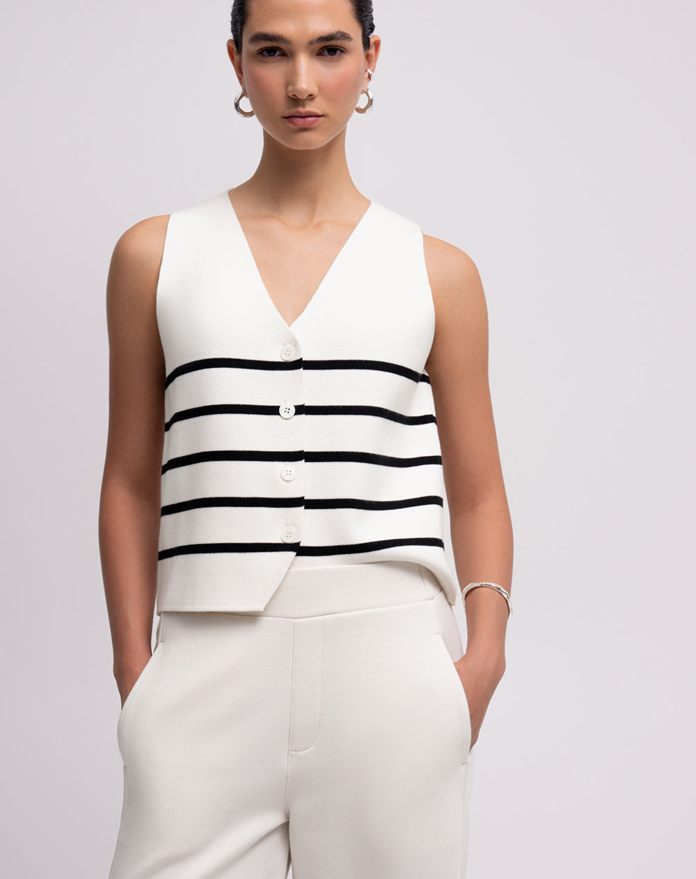 Pantalón wide leg tiro medio habano mujer