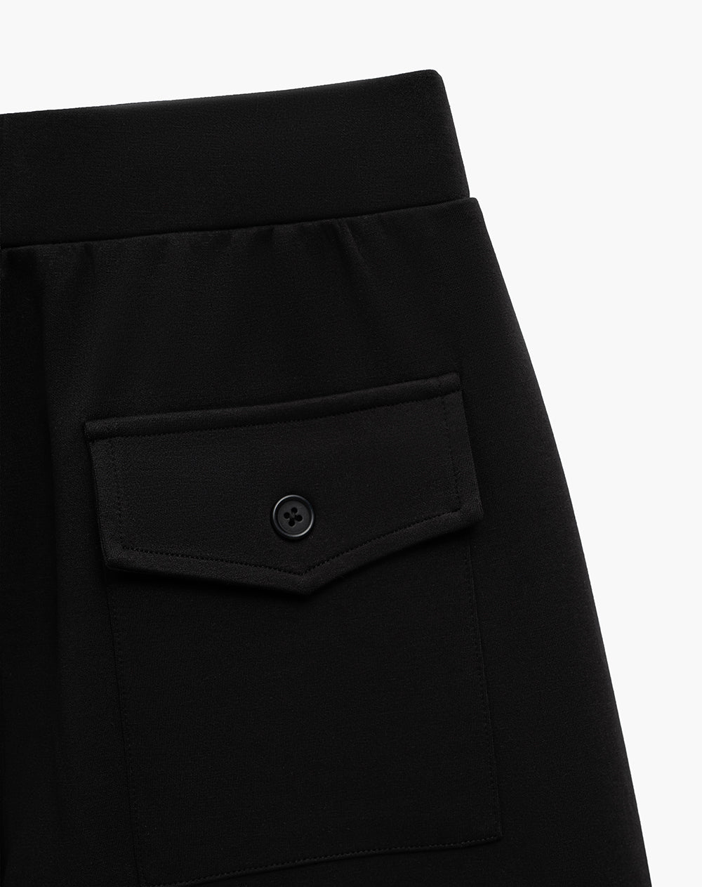 Pantalón wide leg tiro medio negro mujer