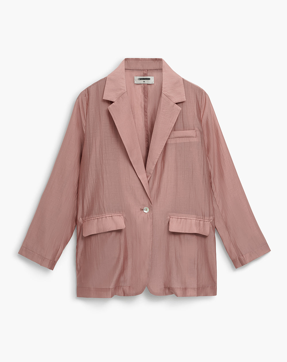 Blazer oversize semitransparente rosado mujer