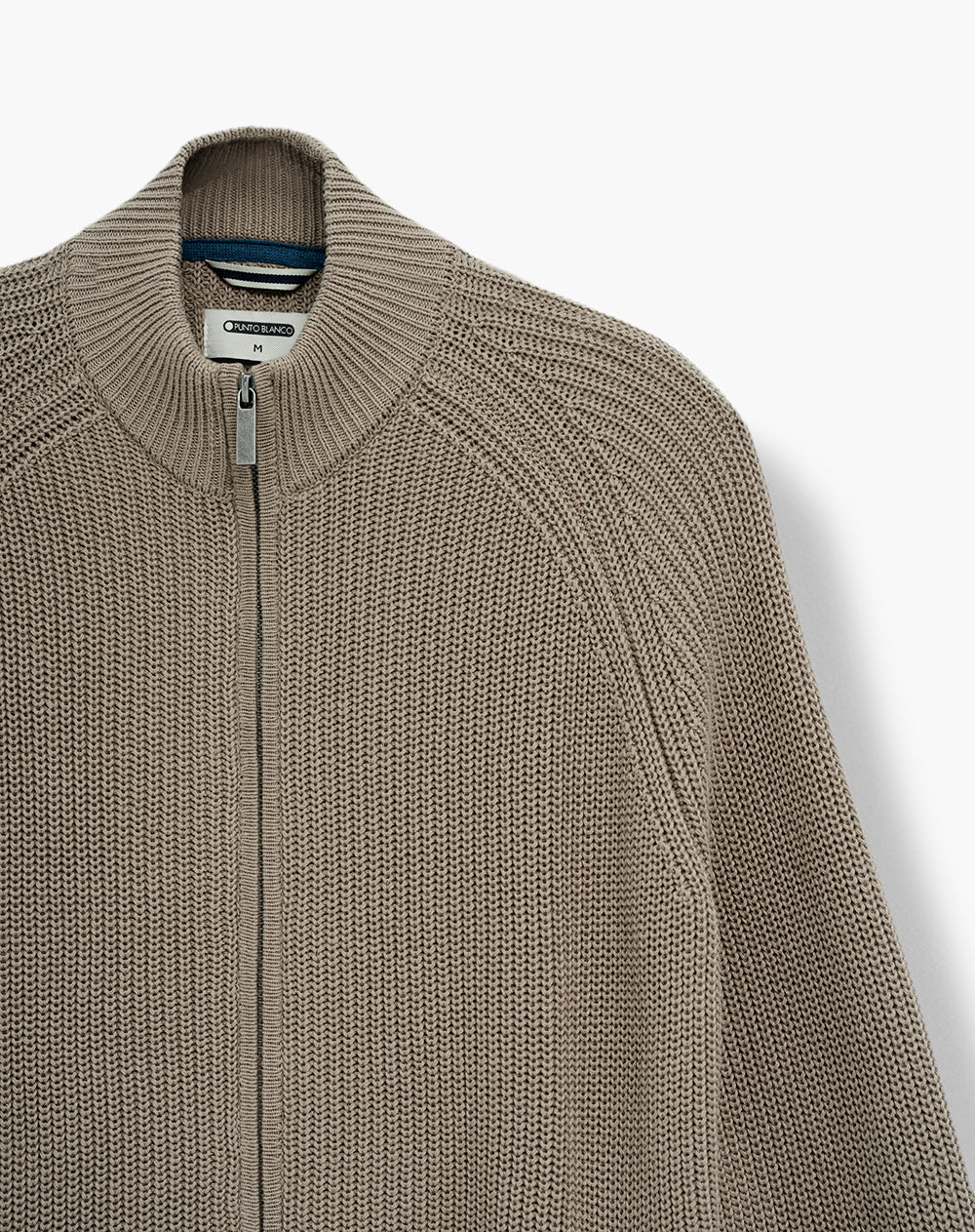 Suéter regular tejido de punto algodón café hombre