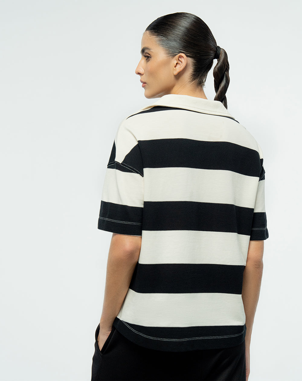 Camiseta fitted fit manga corta avena