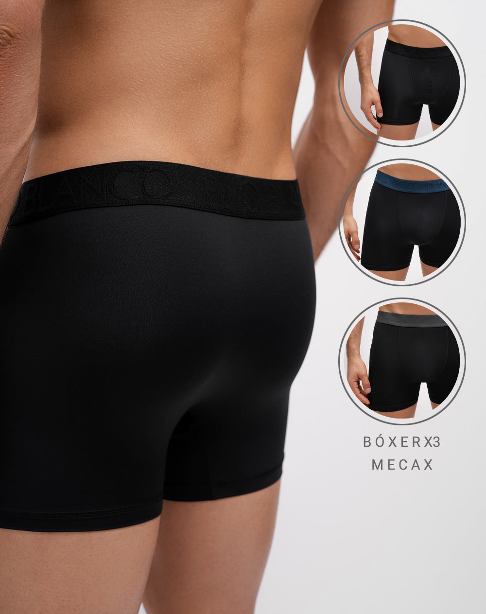 Bóxer deportivo medio microfibra x3unds surtido