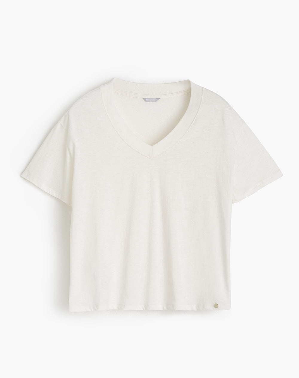 Camiseta + short de pijama mujer algodón sostenible blanco y café cuadros