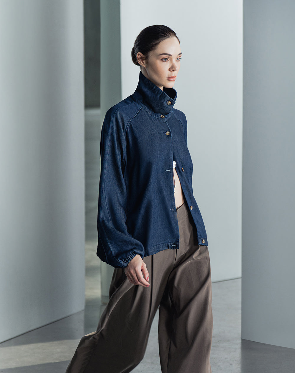 Chaqueta oversize  azul indigo mujer