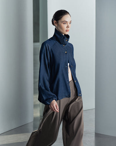 Chaqueta oversize  azul indigo mujer