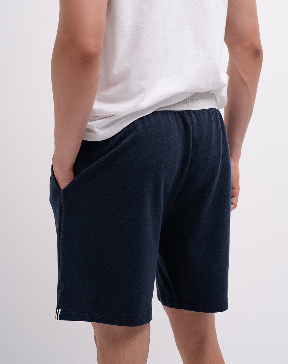 Bermuda regular algodón azul hombre