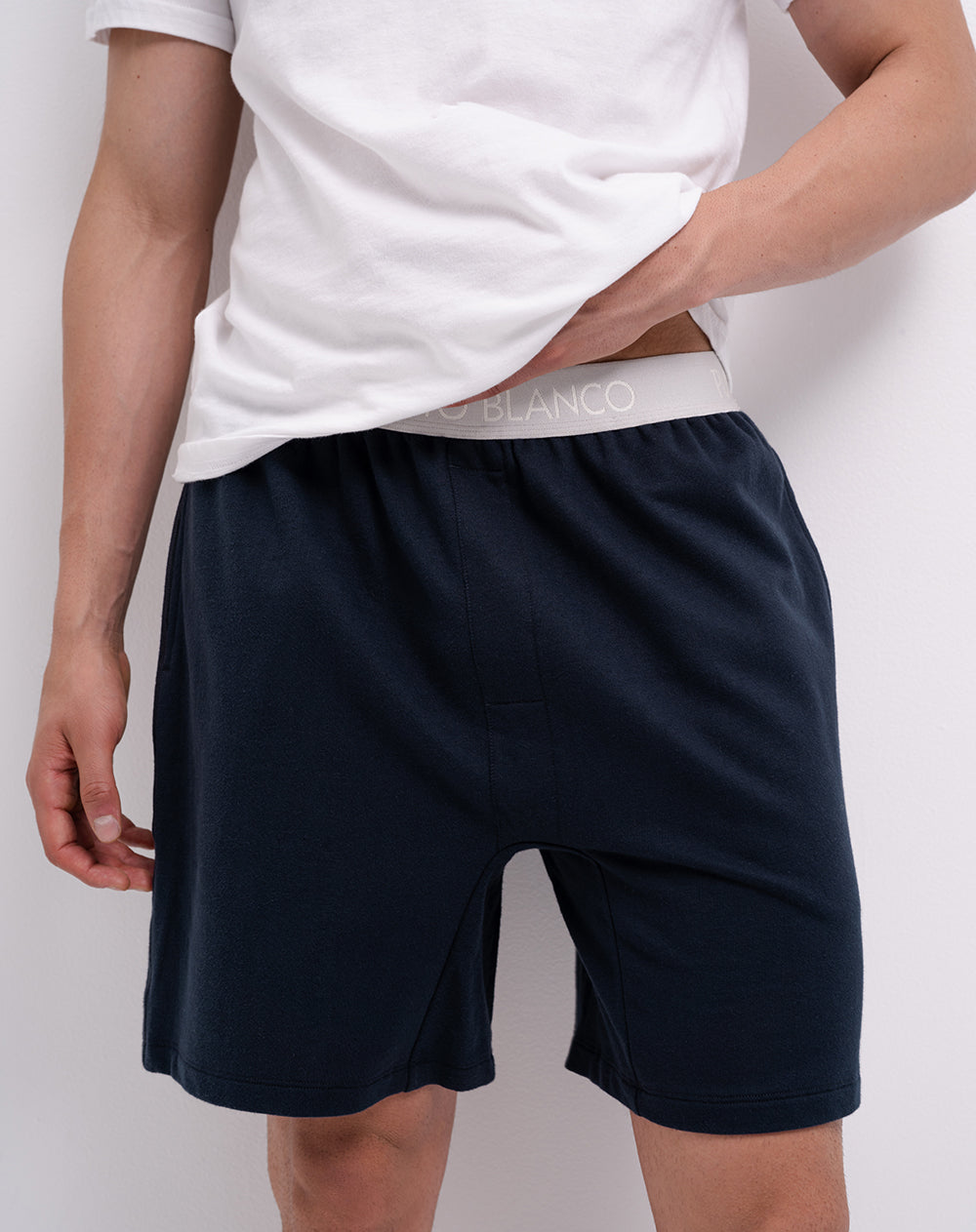 Bermuda regular algodón azul hombre