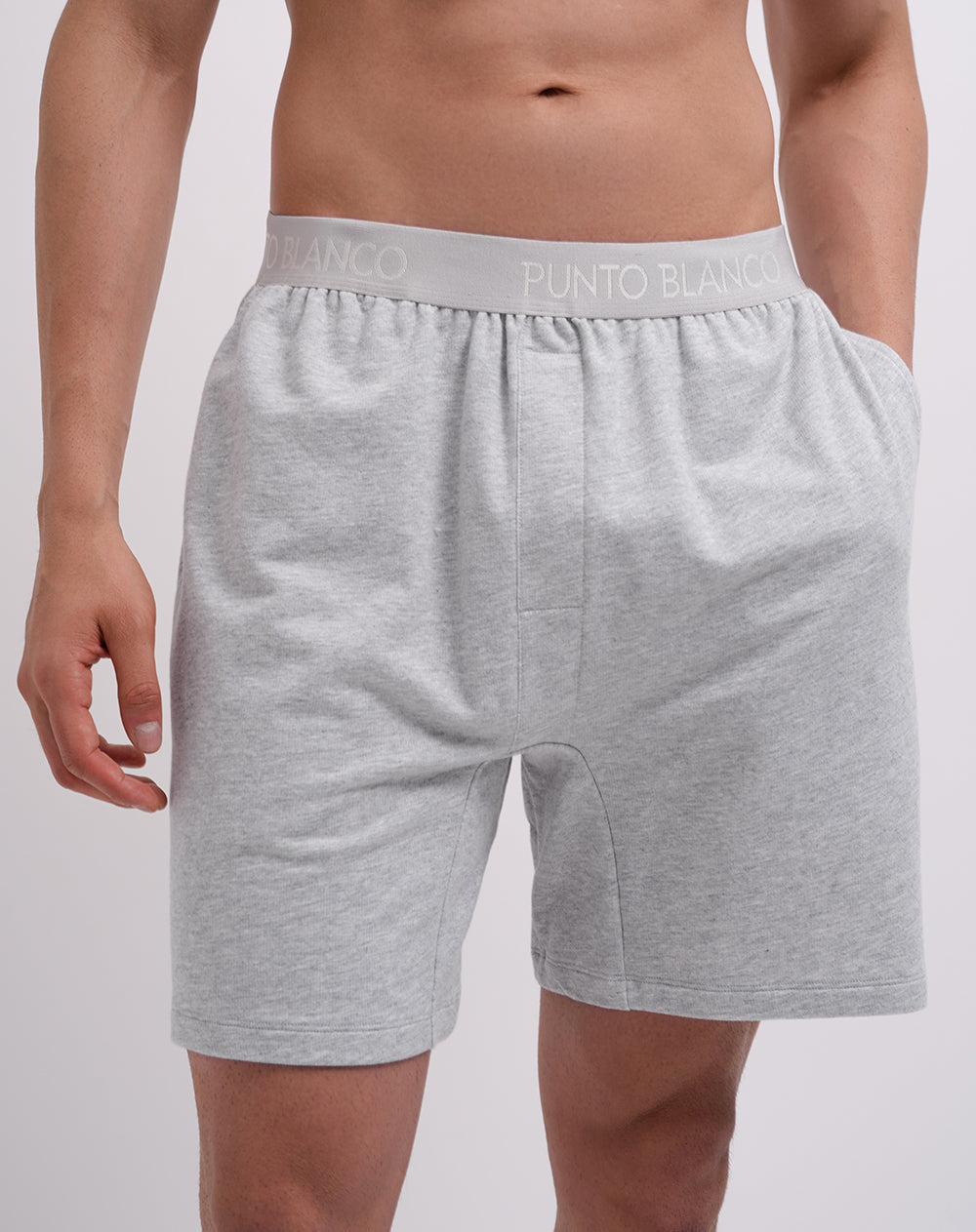 Bermuda regular algodón gris hombre