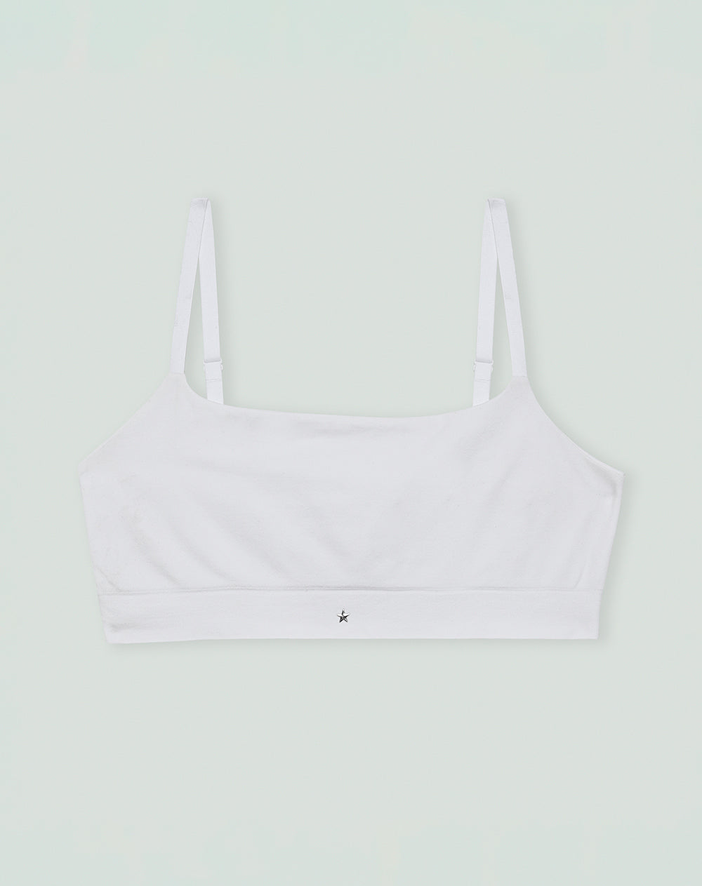 Top soporte medio pocas costuras y cargaderas graduables blanco