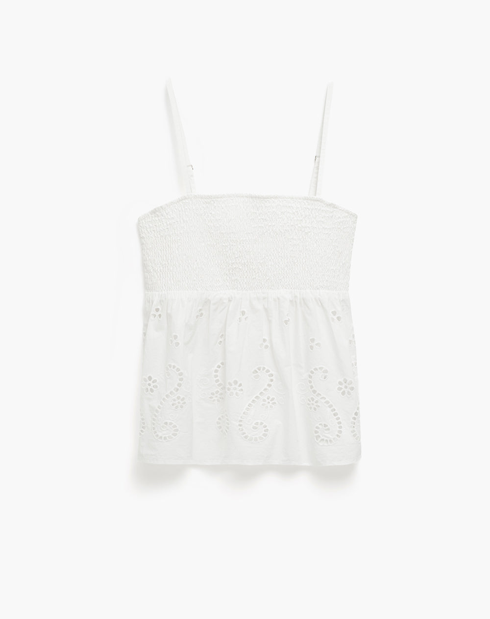 Camiseta de tiras regular algodón blanca mujer