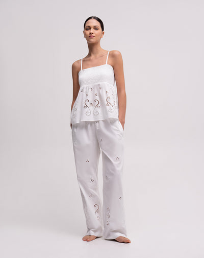 Camiseta de tiras regular algodón blanca mujer