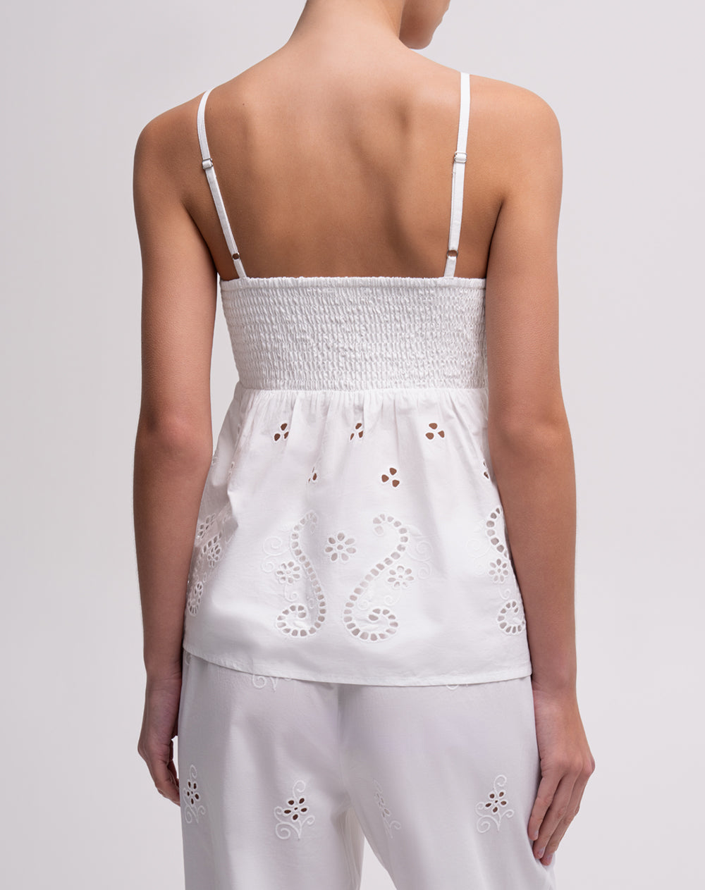 Camiseta de tiras regular algodón blanca mujer