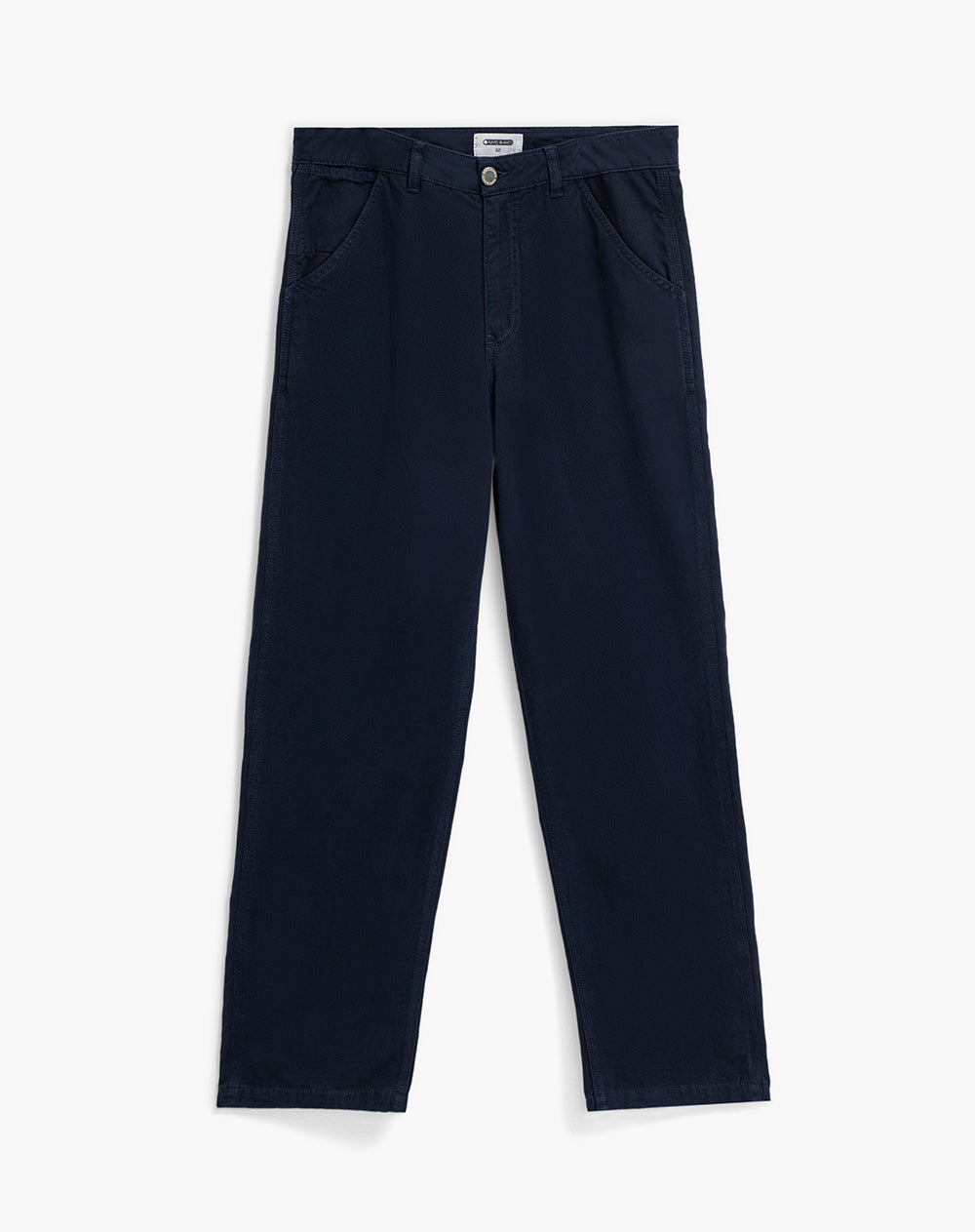 Pantalón recto algodón azul hombre