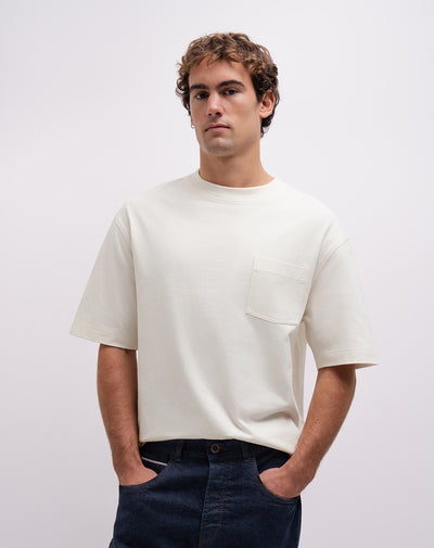 Camiseta confort regular algodón blanca hombre