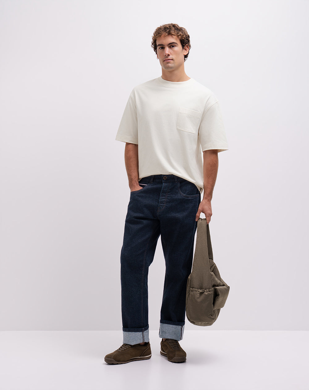 Camiseta confort regular algodón blanca hombre